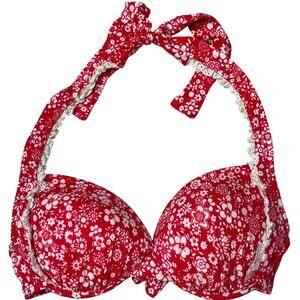 Allen B By Allen Schwartz 6 Floral Underwire Push Up Swimsuit Bikini Top